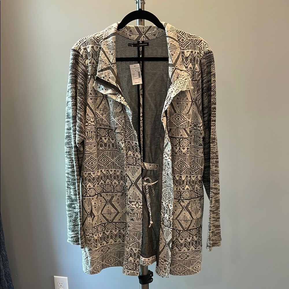 Maurices Black and Gray Textured Cardigan
